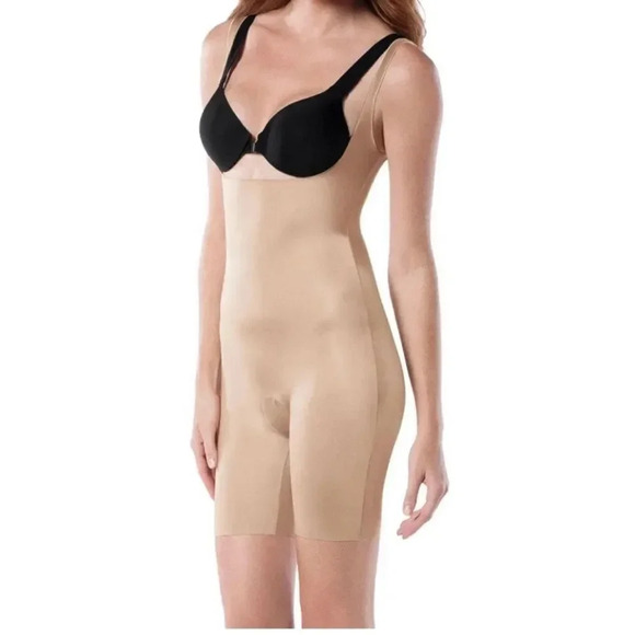 SPANX Slimplicity Open-Bust Mid-Thigh Bodysuit Shapewear - Picture 14 of 14